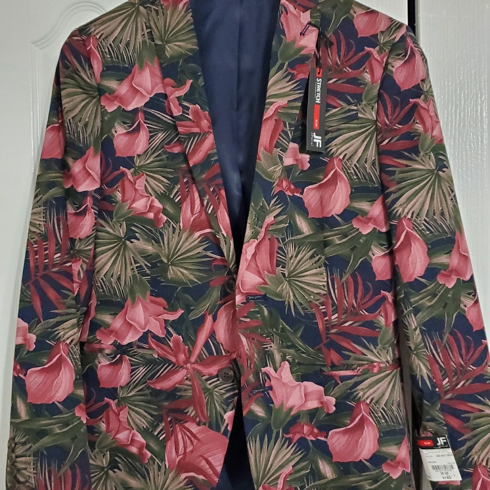Jf Men's Slim-Fit floral jacket